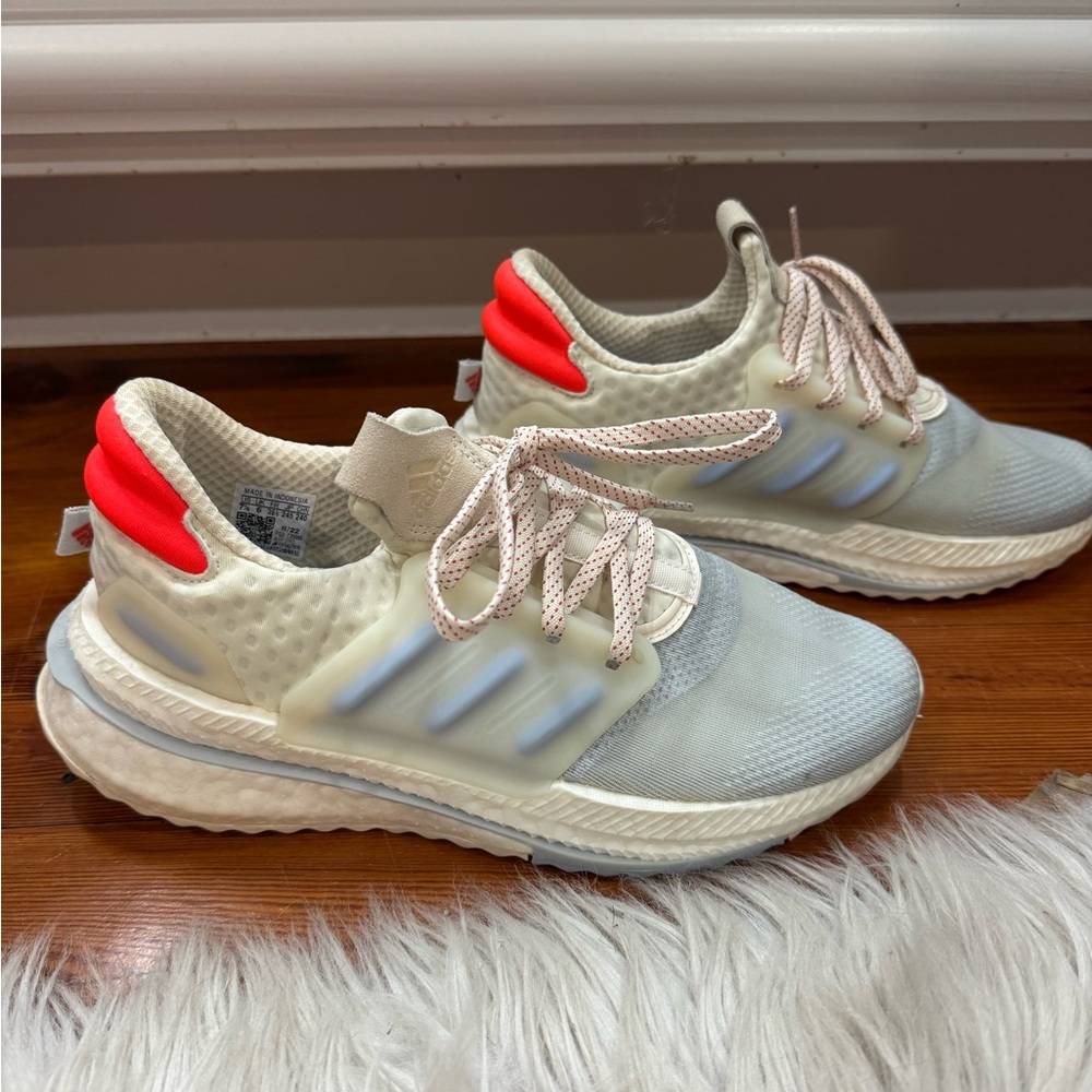 Adidas Cream and Red Athletic Shoes